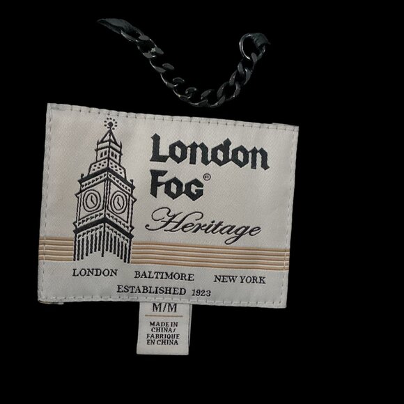 LONDON FOG Women's Wool Blend Midi Coat Sz M, Black, Tie Belt, Fall/Winter - Picture 8 of 9